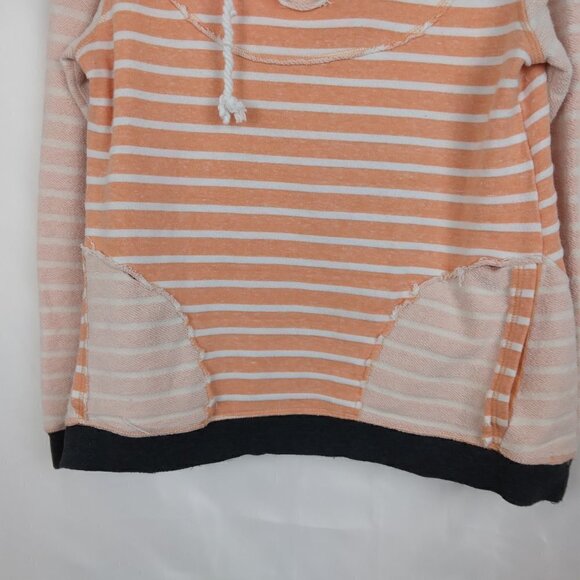 BKE Lounge | Distressed Raw Edge Stripe Hoodie | Size M - Picture 2 of 10